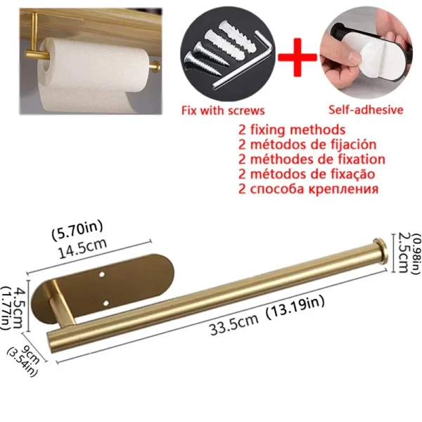 Adhesive Paper Towel and Toilet Roll Holder