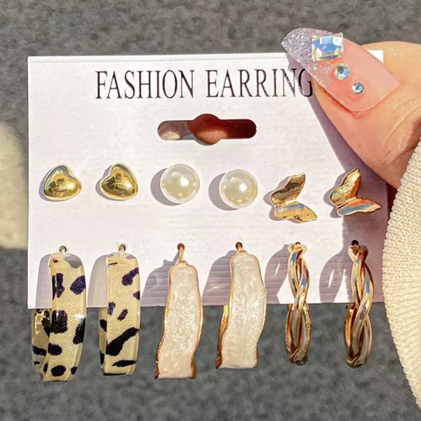 Geometric Hoop Earring Set