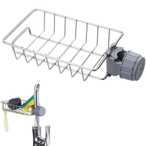Flexible Faucet-Mounted Sink Storage Rack