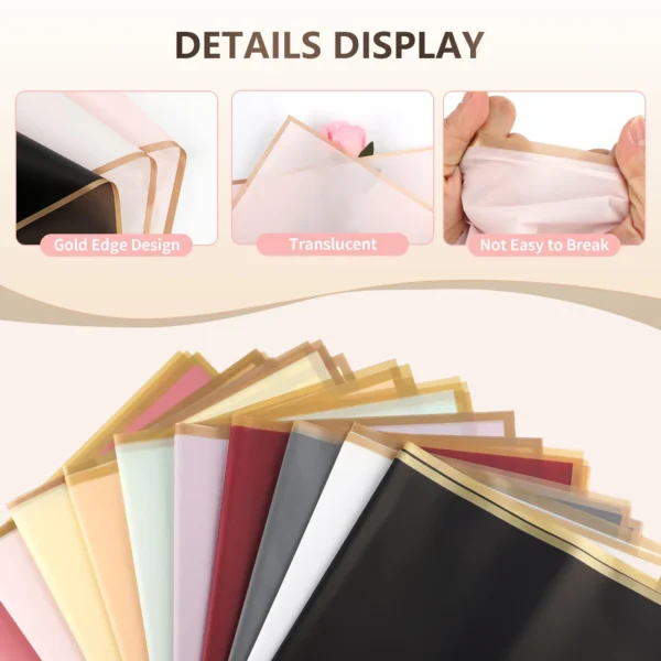 S5d4b2d91fbcd4edb9a61a15f507ed89ax.webp Gold-Edge Bouquet Wrapping Paper