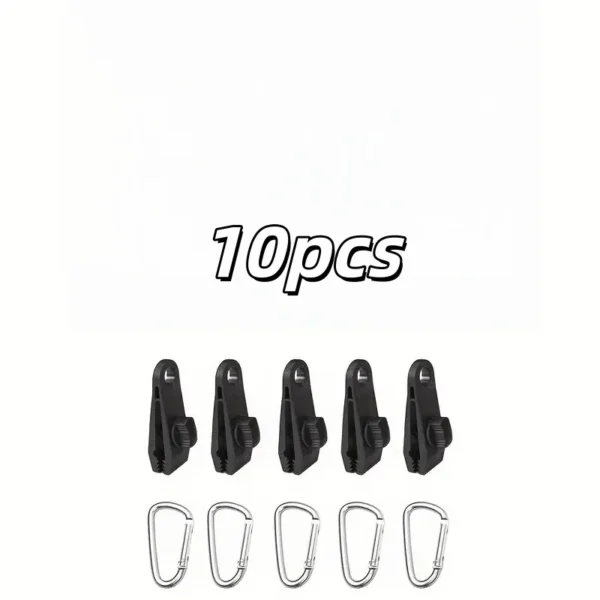 S6011b59ff01e4139b7181c6199d482aaS.webp Ten-Pack Tent Clips and Carabiners