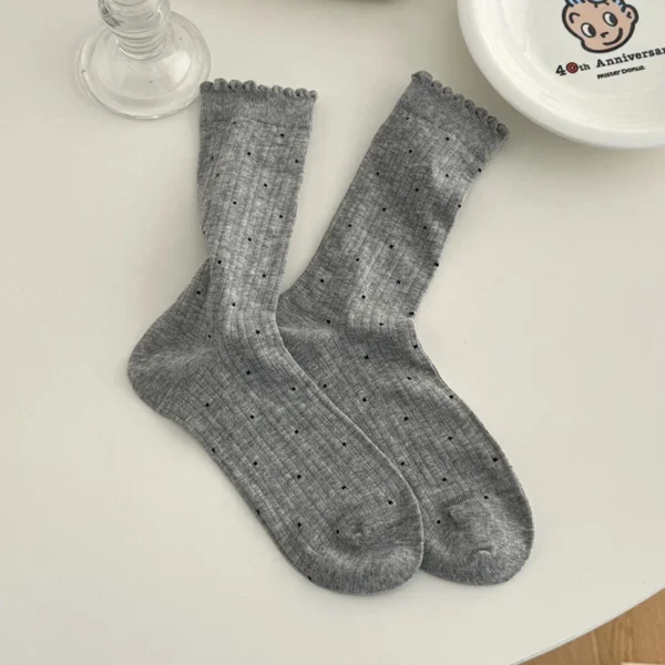 S61a3753828f04287aa740d5cfd7b7175G.webp Polka Dot Crew Socks