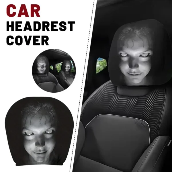 Skull Print Elastic Car Headrest Covers