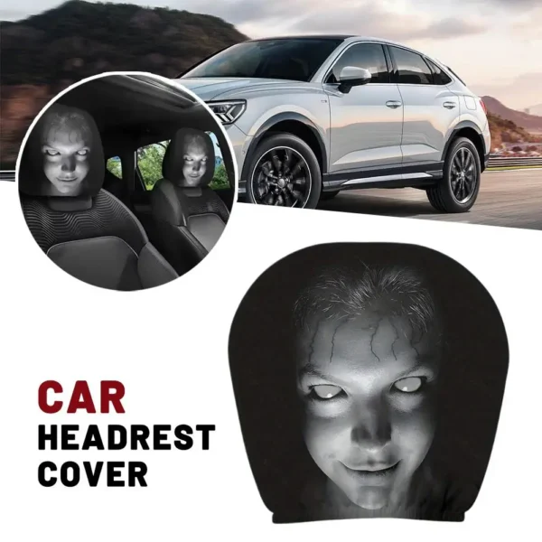 Skull Print Elastic Car Headrest Covers