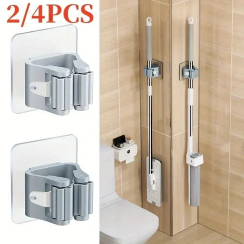 Wall-Mounted Mop and Broom Holder