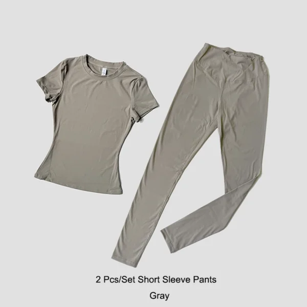 S74c460544de6427d977f690ecdfc497c3.webp Women's Short-Sleeve Workout and Leggings Set