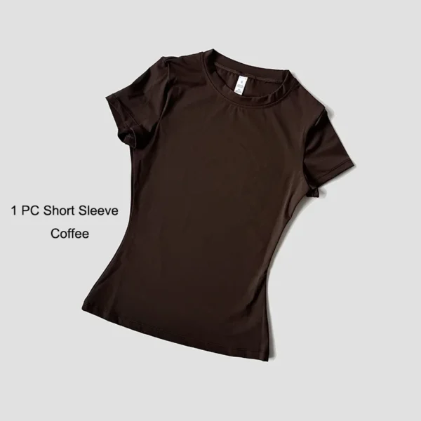 S79c0a3d3a19142ecaa26720e557b125fc.webp Women's Short-Sleeve Workout and Leggings Set