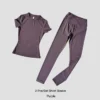 S7c62a98b80f846a3b25b863f7e83e06b7.webp Women's Short-Sleeve Workout and Leggings Set