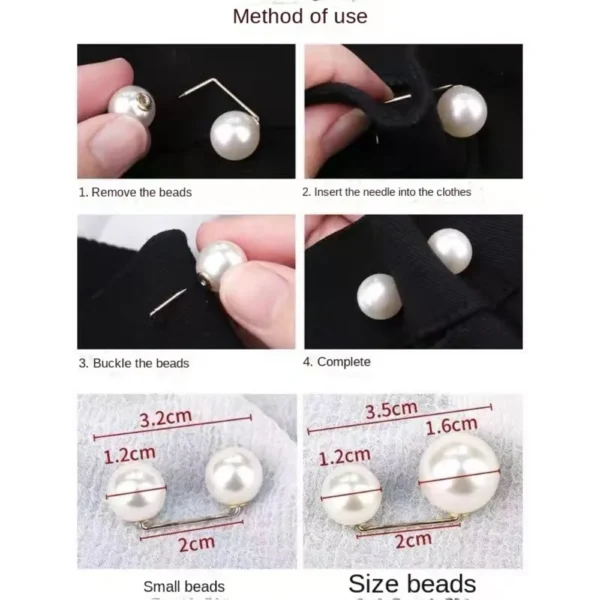 Decorative Pearl-Style Garment Pins
