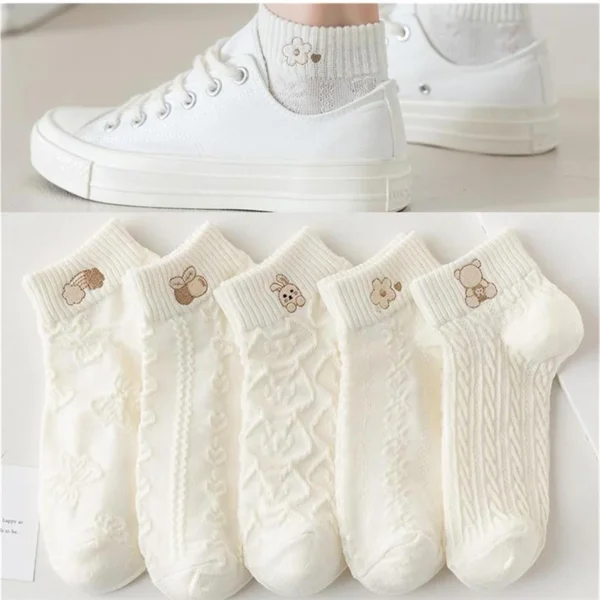 Five-Pair Printed Ankle Socks
