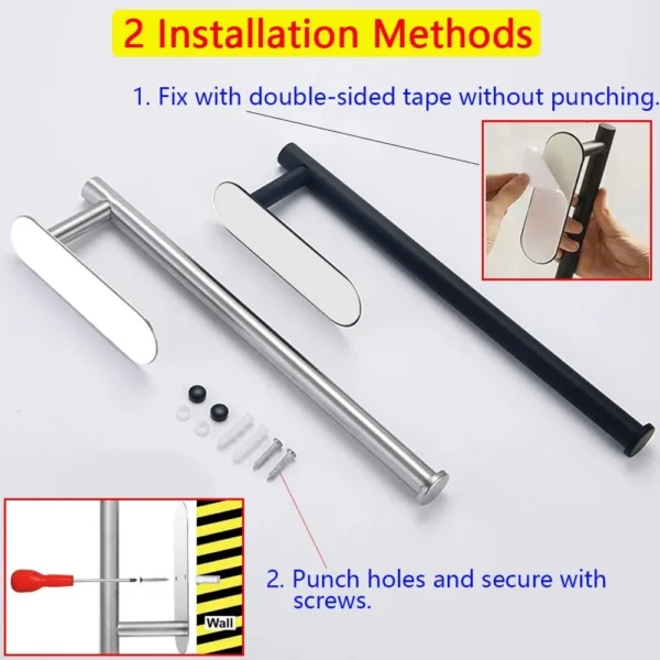 Adhesive Paper Towel and Toilet Roll Holder