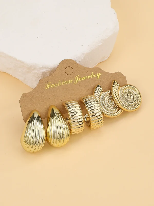 Seashell and Geometric Earring Set
