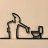 Flat Metal Bathroom Wall Decoration