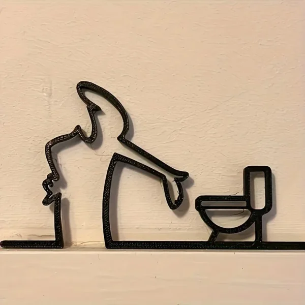 Flat Metal Bathroom Wall Decoration