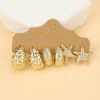 Seashell and Geometric Earring Set