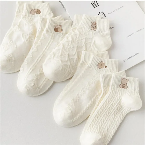 Five-Pair Printed Ankle Socks