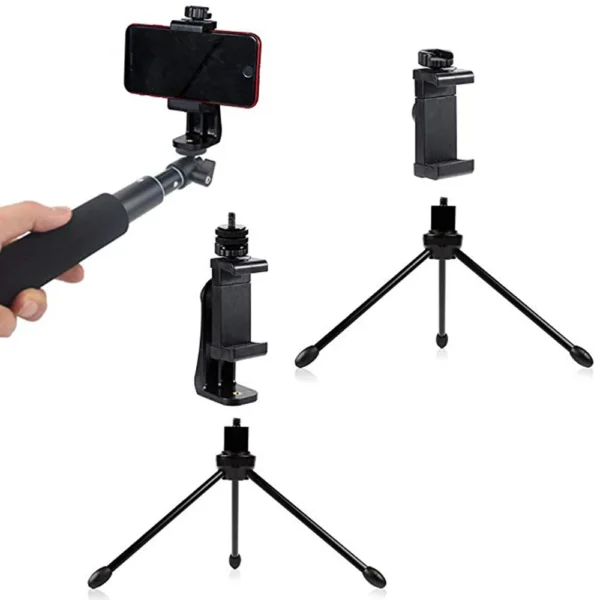 Sd6434ada59cb4ec4b7fa8fefc1a75cdbM.webp Smartphone Tripod Mount and Phone Clip