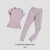 Sddbbc24da7b744aaa289eaa2274402f48.webp Women's Short-Sleeve Workout and Leggings Set