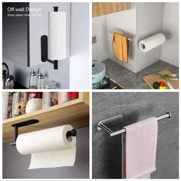 Adhesive Paper Towel and Toilet Roll Holder