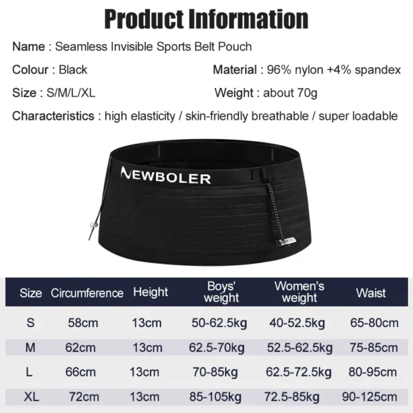 NEWBOLER Running Waist Bag and Race Belt