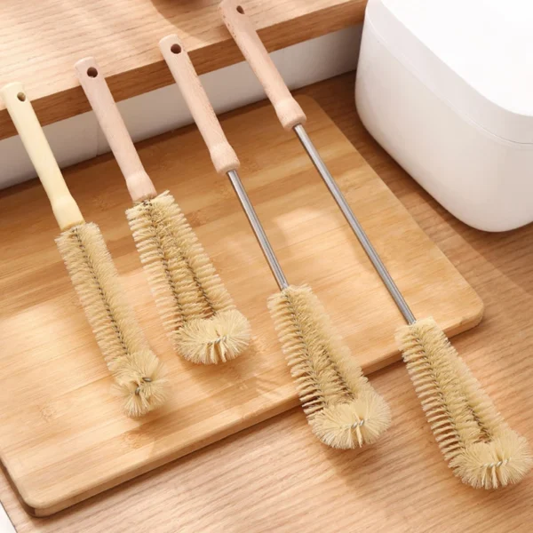 Long-Handled Wooden Bottle Cleaning Brush